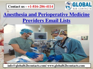 Anesthesia and Perioperative Medicine Providers Email Lists