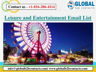 Leisure and Entertainment Email List