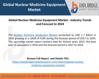 Nuclear Medicine Equipment Market 2024 Global Analysis Report By Key Players are Philips Healthcare, GE Healthcare, Card
