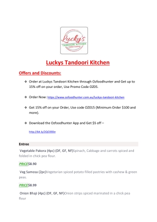 25% Off -Luckys Tandoori Kitchen-Adelaide - Order Food Online<