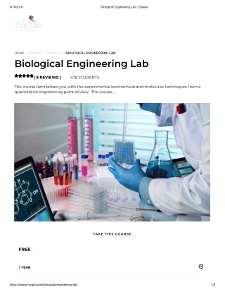 Biological Engineering Lab - Edukite