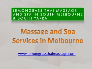 Massage and Spa Services in Melbourne