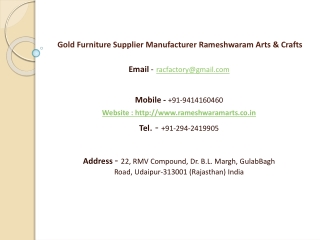 Gold Furniture Supplier Manufacturer Rameshwaram Arts & Crafts