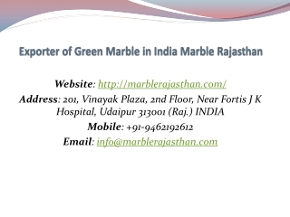 Exporter of Green Marble in India Marble Rajasthan