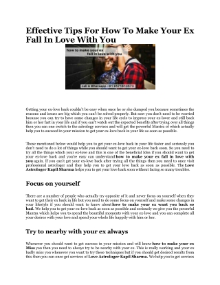 Effective Tips For How To Make Your Ex Fall In Love With You