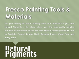 Fresco Painting Tools & Materials - Natural Pigments