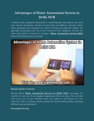 Advantages of Home Automation System in Delhi NCR