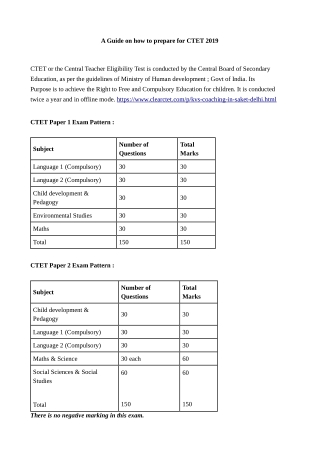 A Guide on how to prepare for CTET 2019