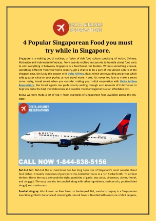 4 Popular Singaporean Food you must try while in Singapore