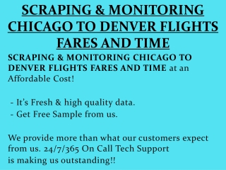 SCRAPING & MONITORING CHICAGO TO DENVER FLIGHTS FARES AND TIME