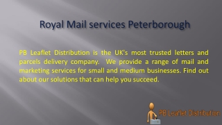 Royal Mail services Peterborough