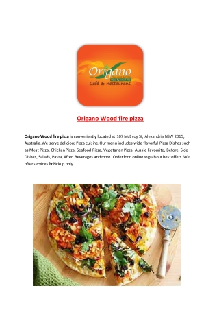 15% Off - Origano Wood fire pizza-Alexandria - Order Food Online