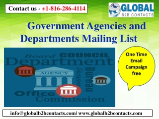 Government Agencies and Departments Mailing List