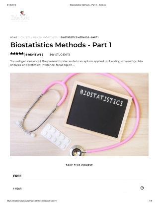 Biostatistics Methods – Part 2 - Edukite