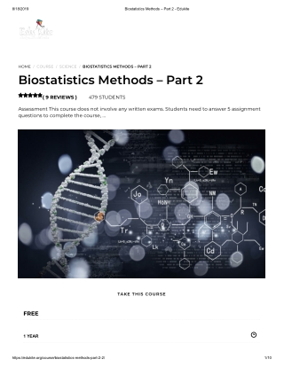 Biostatistics Methods – Part 2 - Edukite