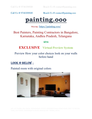 Best Painters, Painting Contractors in Bangalore, Mysore, Hyderabad, India