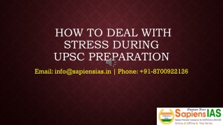 HOW TO DEAL with stress during UPSC preparation