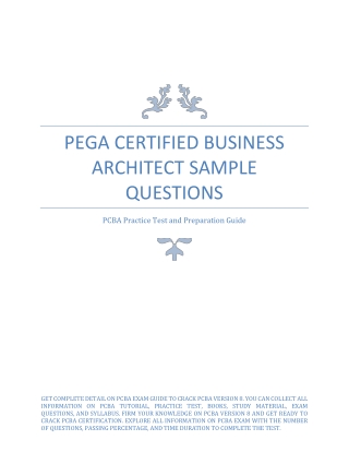 Pega Certified Business Architect | Sample Questions