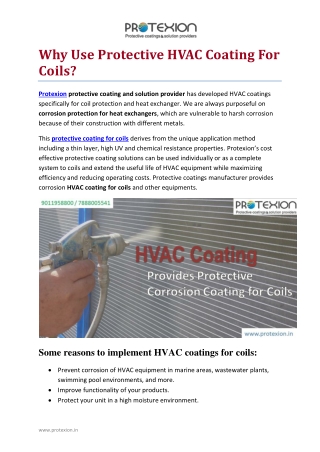 Why use protective hvac coating for coils?