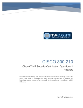 Best Study Guide and Latest Questions Answers for Cisco CCNP Security (300-210) Certification Exam.