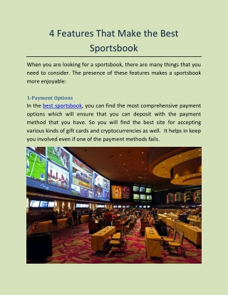 4 Features That Make the Best Sportsbook