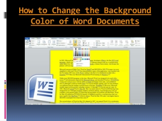 How to Change the Background Color of Word Documents