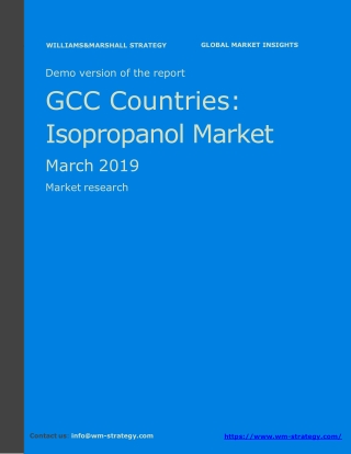 WMStrategy Demo GCC Countries Isopropanol Market March 2019