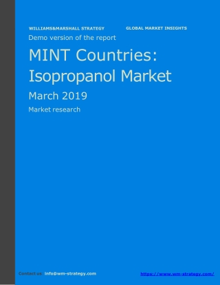 WMStrategy Demo MINT Countries Isopropanol Market March 2019