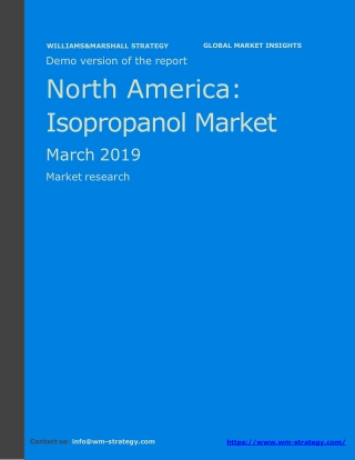 WMStrategy Demo North America Isopropanol Market March 2019