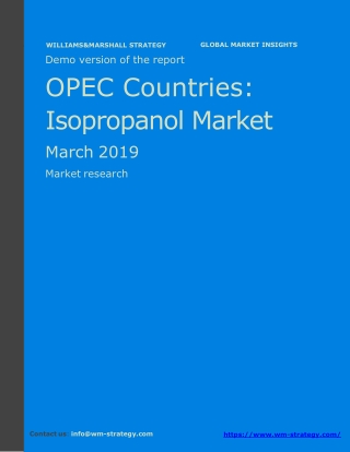 WMStrategy Demo OPEC Isopropanol Market March 2019