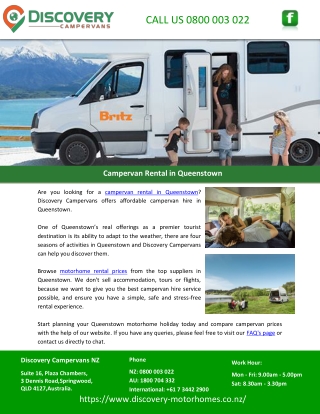 Campervan Rental in Queenstown