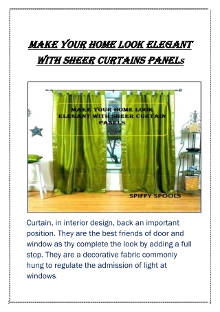 Make your home look elegant with sheer curtains panels Curtain, in