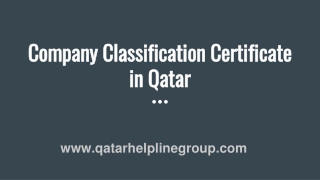 Company classification certificate in Qatar