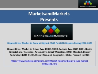 Display Driver Market to Grow at Highest CAGR for OLED Displays During 2018-2023