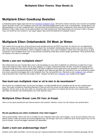 Multiplank Eiken. Dit Moet Je Weten