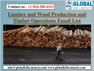 Lumber and Wood Production and Timber Operations Email List