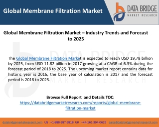 Global Membrane Filtration Market – Industry Trends and Forecast to 2025