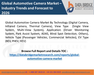 Global automotive camera market ppt