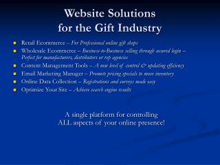 Website Solutions for the Gift Industry