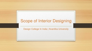 Scope of Interior Designing - Avantika University