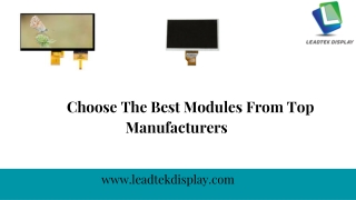 Choose The Best Modules From Top Manufacturers