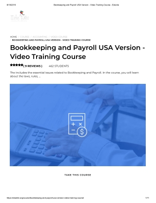 Bookkeeping and Payroll USA Version - Video Training Course - Edukite
