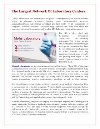 Medical Laboratory Services