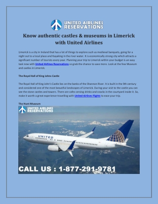 Know authentic castles & museums in Limerick with United Airlines