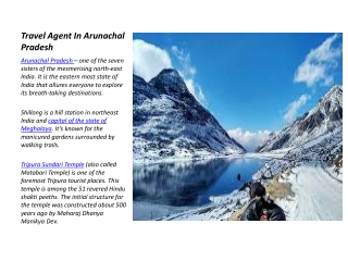 Travel Agent In Arunachal Pradesh