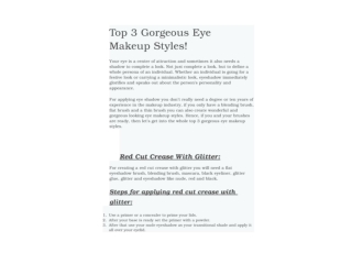 Top 3 Gorgeous Eye Makeup Styles!