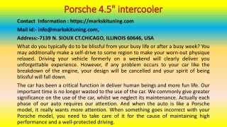 How to Improve At Porsche 4.5" intercooler in 60 Minutes