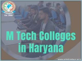 M Tech Colleges in Haryana - Best Diploma Colleges in Haryana