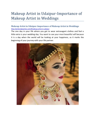 Makeup Artist in Udaipur-Importance of Makeup Artist in Weddings