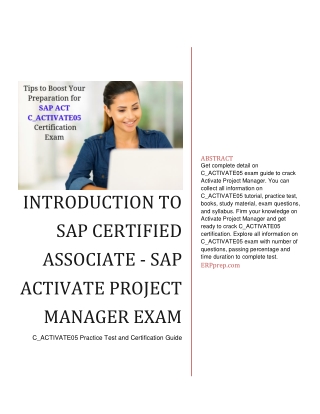 [PDF] Introduction to SAP Certified Associate - SAP Activate Project Manager Exam